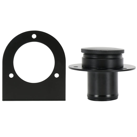 17-2530 Remote Fuel Tank Filler Neck With Billet Aluminum Gas Cap & Weld-On Steel Mount Bracket For 2"" Hose Connection, Straight SKU#CAP52S