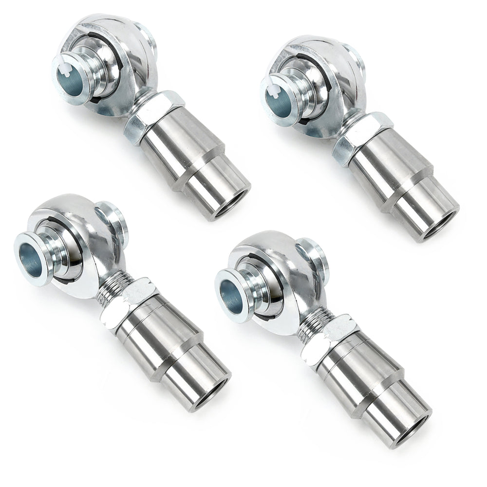 4pcs 3/4'' Heim Joints Rod End Kit, 750” Chromoly Joints Panhard kit Right and Left Hand Thread with Round Tube Adapter SKU#CAB04-W2