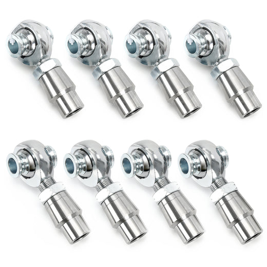 8pcs 3/4'' Heim Joints Rod End Kit, 750” Chromoly Joints Panhard kit Right and Left Hand Thread with Round Tube Adapter SKU#CAB04-W2