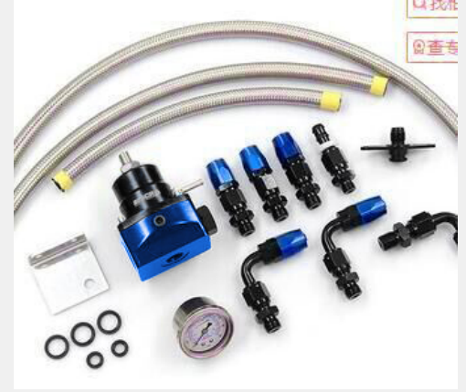 Adjustable EFI Fuel Pressure Regulator Kit with Bypass Return, 0-100 PSI Gauge, 6AN Fittings and PTFE Braided Hose – Compatible with Gasoline, E85, Ethanol & Methanol Fuels