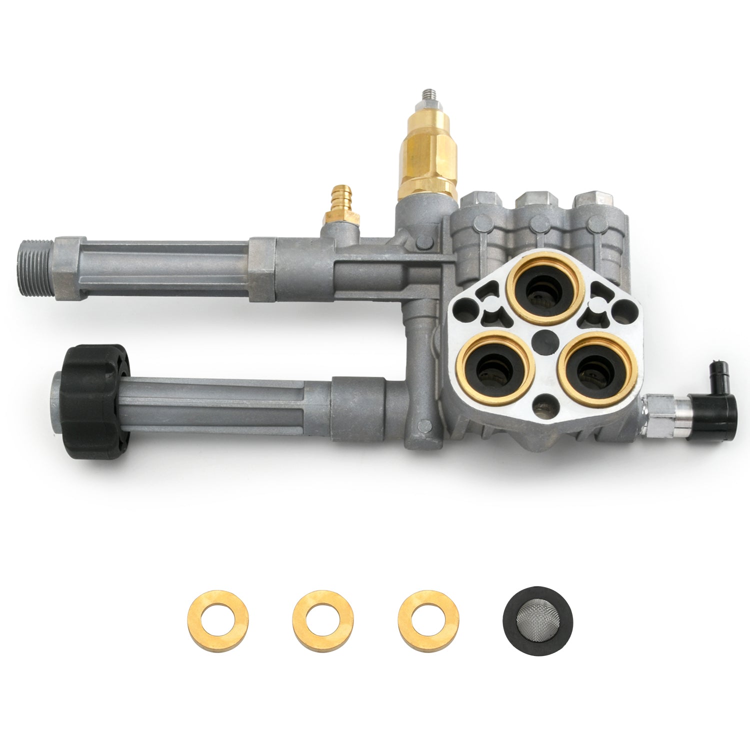 Pressure Washer Pump Head Assembly AR43361,Troy Bilt SRMW2.3G28 SRMW2.4G28 Pumps, Replacement for Annovi Reverberi Toro for Troy Bilt with Unloader and Relief Valve SKU#WPP17