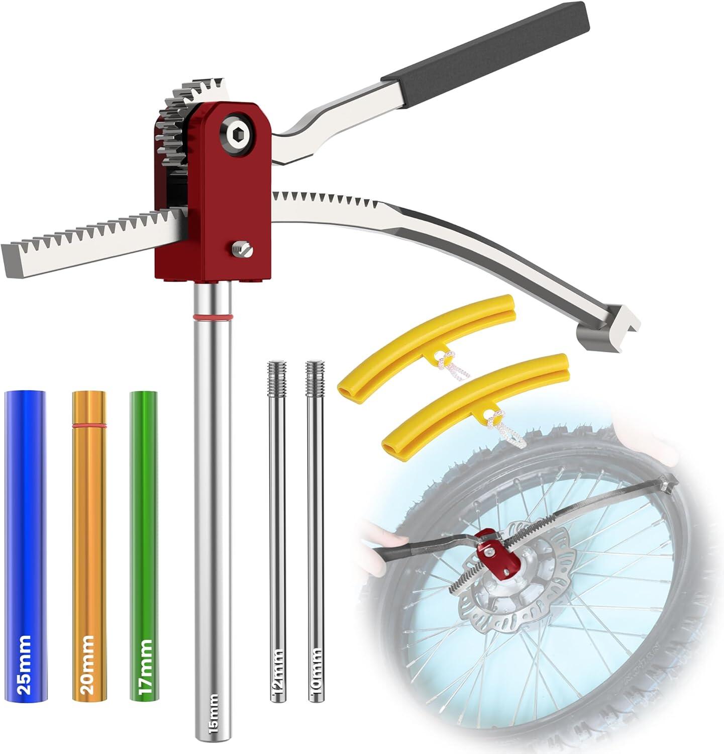 Dirt Bike Tire Changing Tool Kit for Motocross, Enduro, Dirt Bikes 16" to 21" Wheels, Comes with 15/17/20/25mm Axles SKU#GJ70