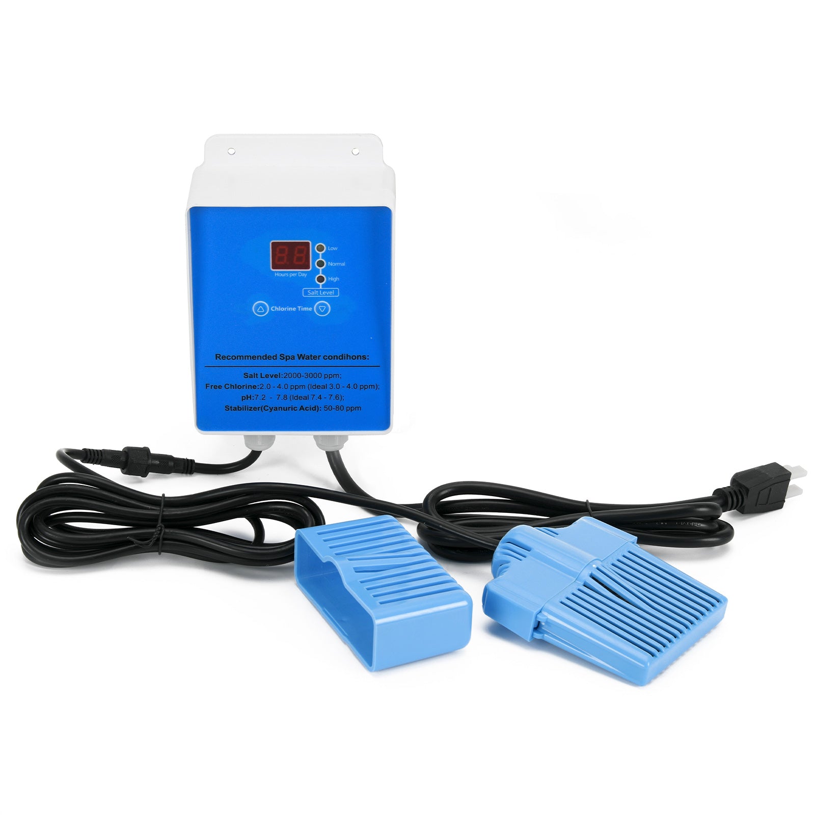 Saltwater Chlorine Generation System Drop-in Salt System kit for Swim Spas and Hot Tubs Up to 2000 Gallons