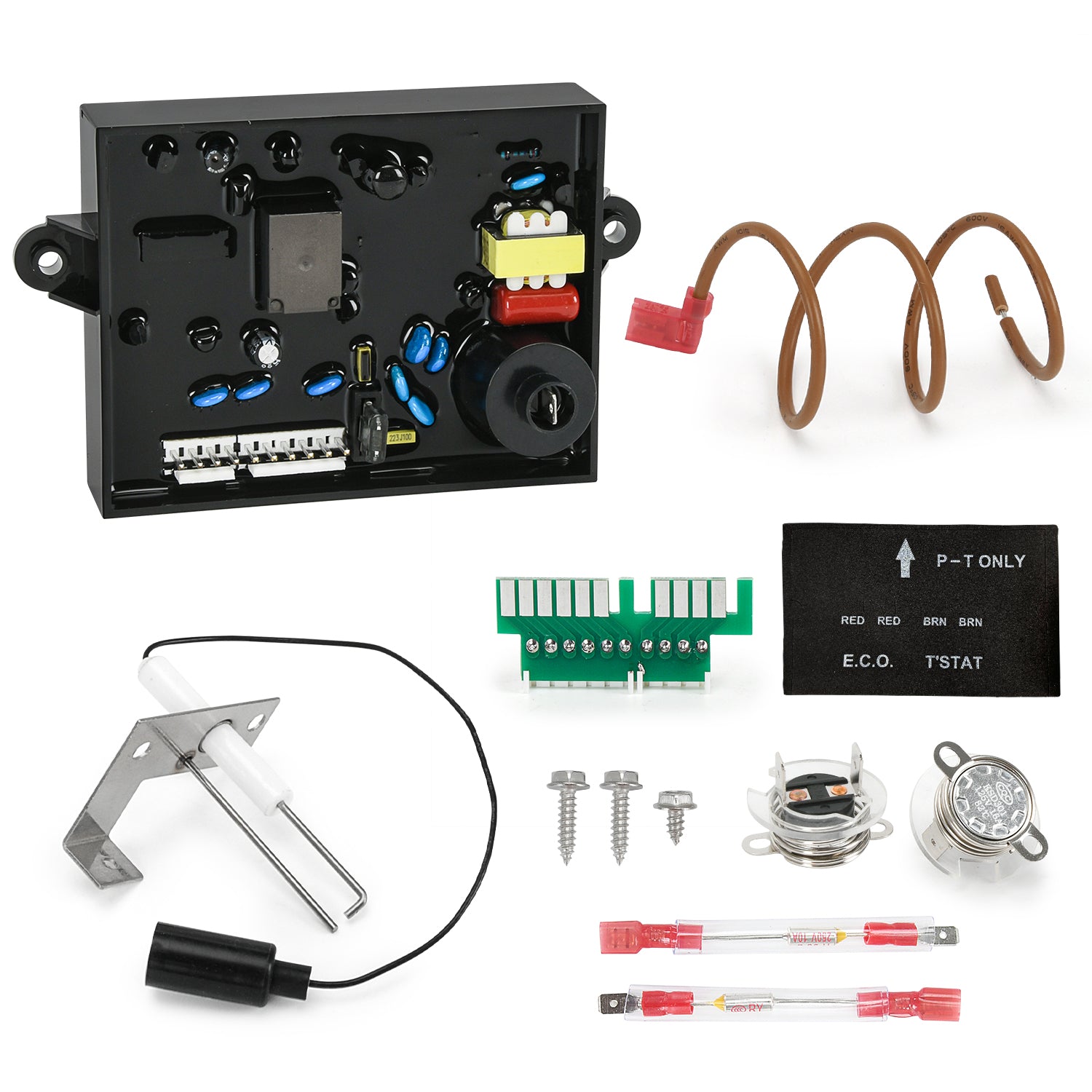 91365 RV Water Heater Circuit Board, 91447 Thermal Cut Off & Thermostat Kit, 93868 Spark Probe Igniter Electrode, 3 in 1 Value RV Water Heater Replacement Parts Spare Kit for At...
