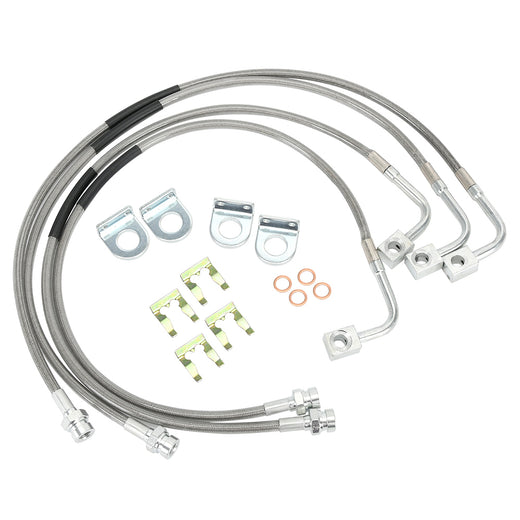 Stainless Brake Lines Jeep Wrangler JK w/4-6" Lift 07-18) - 24" FR & 22.5"RR Brake Line