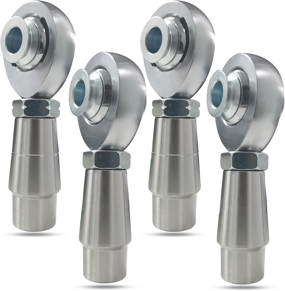 4件套 1/2” Heim Joint Rod End Kit, 500” Right and Left Hand Thread Chromoly Panhard Rod End Kit with Spacer, Jam Nut and Tube Adapters (2 Pair), Good for Steering, Suspension, Tra...