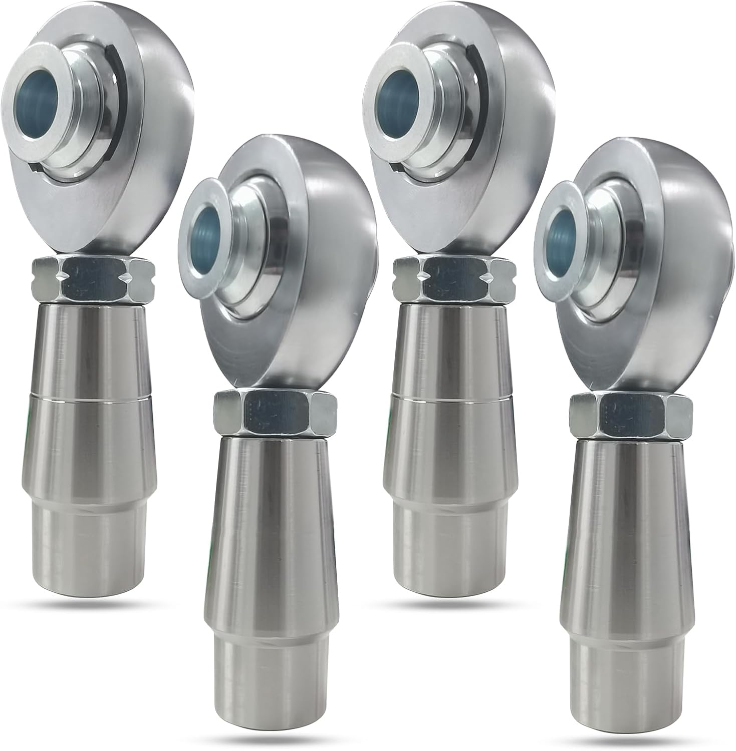 4件套 1/2” Heim Joint Rod End Kit, 500” Right and Left Hand Thread Chromoly Panhard Rod End Kit with Spacer, Jam Nut and Tube Adapters (2 Pair), Good for Steering, Suspension, Tra...