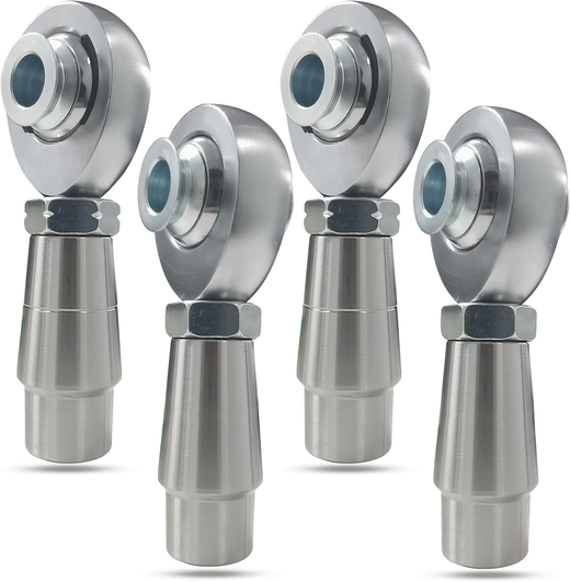 4件套 1/2” Heim Joint Rod End Kit, 500” Right and Left Hand Thread Chromoly Panhard Rod End Kit with Spacer, Jam Nut and Tube Adapters (2 Pair), Good for Steering, Suspension, Tra...