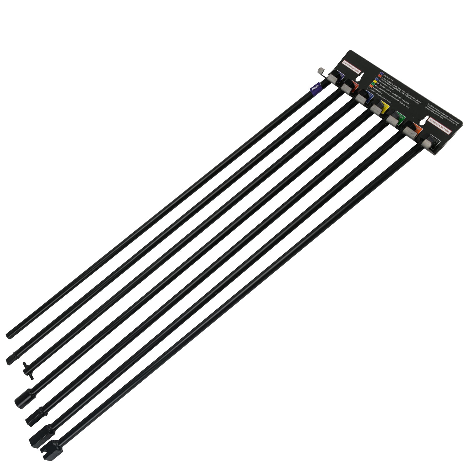 7-Piece Spare Tire Retrieval Tool Kit, Lower and Raise Cradle-Suspended Tires, Flat, Pin, Hex, 12-mm Square, Slotted, ⅜-inch Square Heads