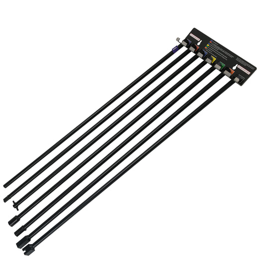 7-Piece Spare Tire Retrieval Tool Kit, Lower and Raise Cradle-Suspended Tires, Flat, Pin, Hex, 12-mm Square, Slotted, ⅜-inch Square Heads