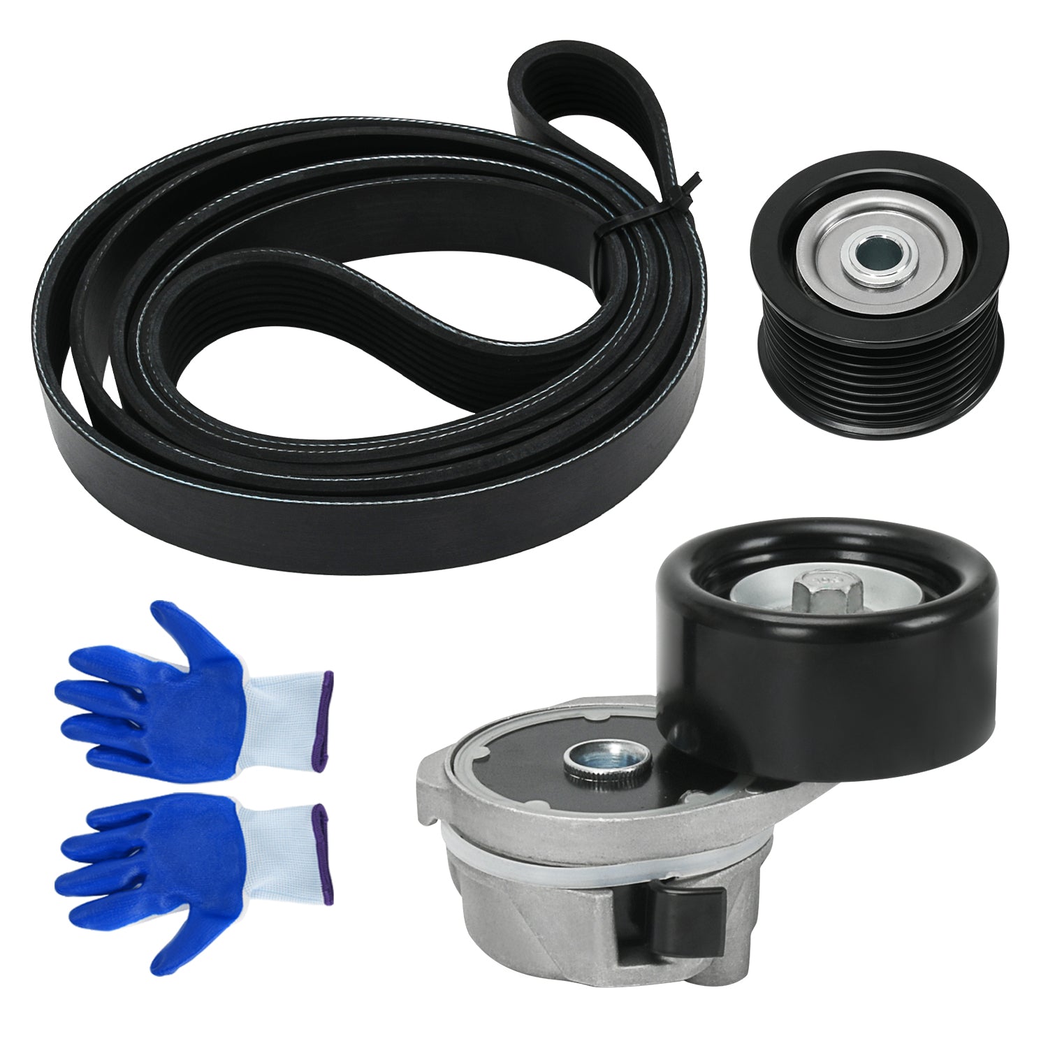 Serpentine Belt Tensioner Idler Pulley Drive Kit 4.6/5.7L V8 For Lexus GX460/LX570, for Toyota Sequoia/Tundra/Land Cruiser, 2007-2018#Replace ‎90K-39185 (39185+36370+8PK2415) SK...