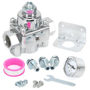 Upgrade Adjustable Fuel Pressure Regulator Carburetor with Gauge, 1-4 PSI, 3/8in NPT, 12-804 SKU#FPR06