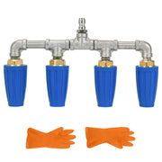 4-in-1 Turbo Nozzle Pressure Washer, 2.0 Orifice Quadruple Turbo Nozzle, 360° Rotating Turbo Nozzle with 1/4" Quick Connector, 4000 PSI SKU#WPP25