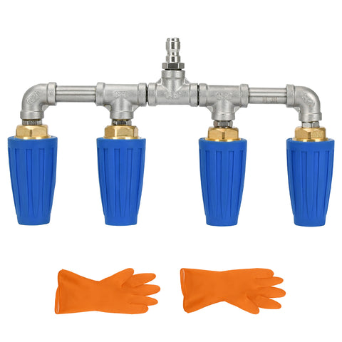 4-in-1 Turbo Nozzle Pressure Washer, 2.0 Orifice Quadruple Turbo Nozzle, 360° Rotating Turbo Nozzle with 1/4" Quick Connector, 4000 PSI SKU#WPP25