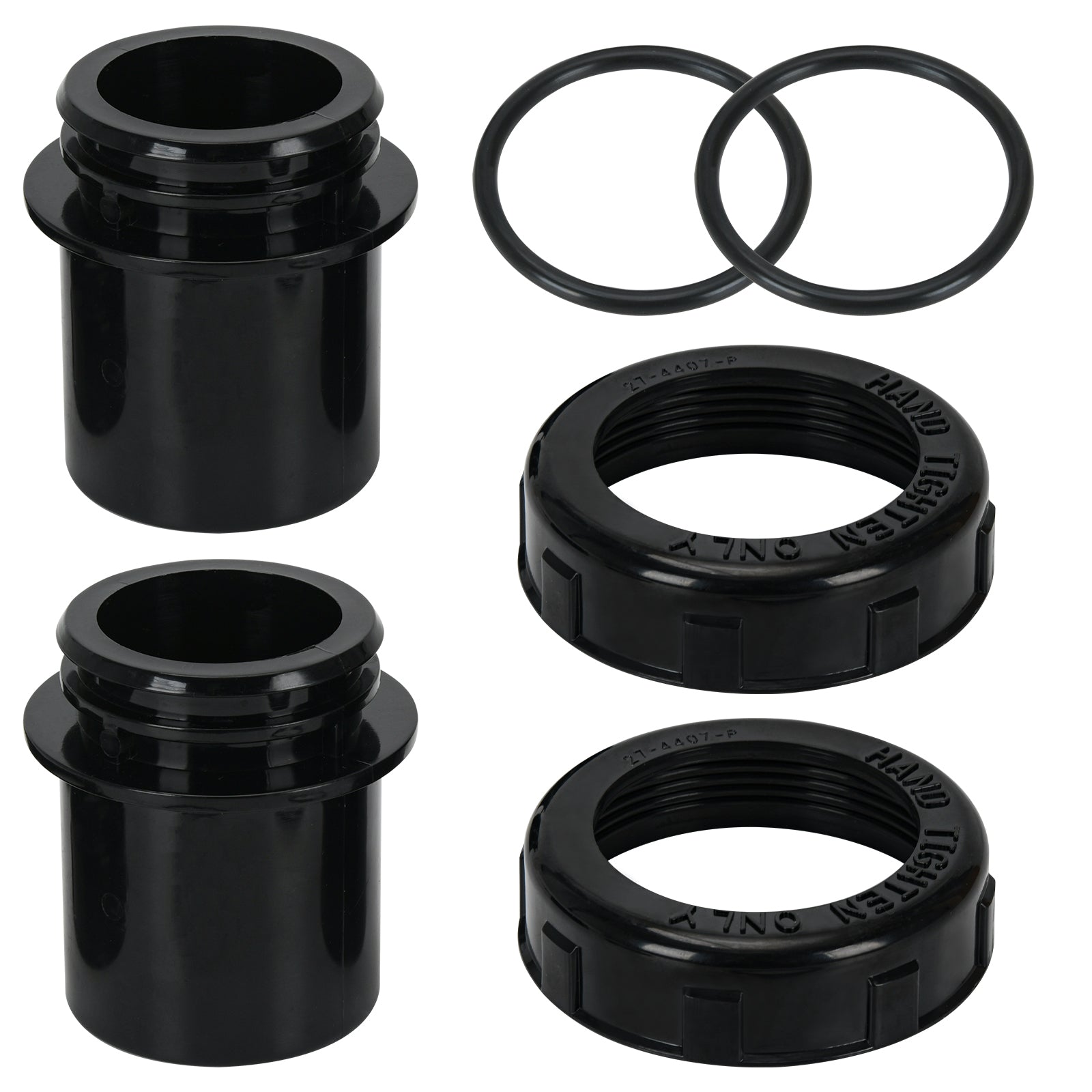 2 Pack 270100 Black Pool Valve Adaptor Replacement Kit Fit for Quad D.E. Filter, FNS Plus Filter, Clean & Clear Plus Filter sku#CAP59