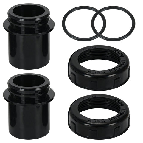 2 Pack 270100 Black Pool Valve Adaptor Replacement Kit Fit for Quad D.E. Filter, FNS Plus Filter, Clean & Clear Plus Filter sku#CAP59