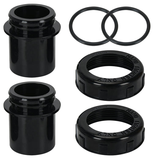 2 Pack 270100 Black Pool Valve Adaptor Replacement Kit Fit for Quad D.E. Filter, FNS Plus Filter, Clean & Clear Plus Filter sku#CAP59