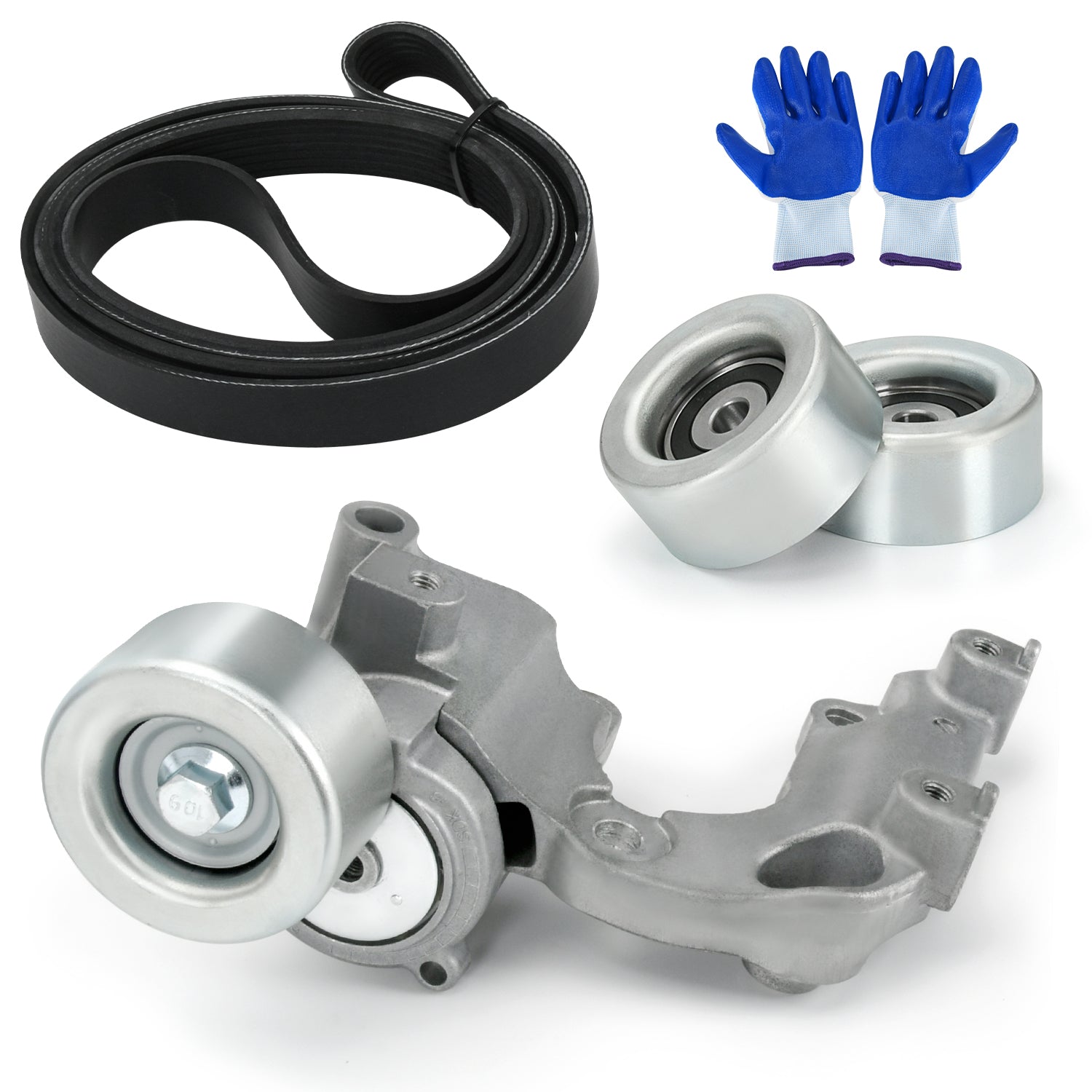 4PCS Drive Belt Tensioner Pulley Kit 38410 for Lexus ES350 2007-2012, for Lexus RX350 2007-2009, for Toyota Avalon 2015-2012, for Toyota Camry 2007-2011, for Toyota Sienna 2007-...
