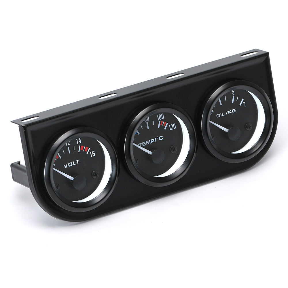 3 in 1 Car Triple Gauge with Blue/ Red Light Kit – PQYracing