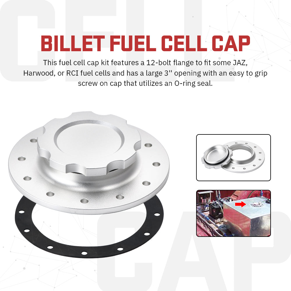 Fuel Cell Gas Cap With 12 Hole Cell Bung w/ Gasket