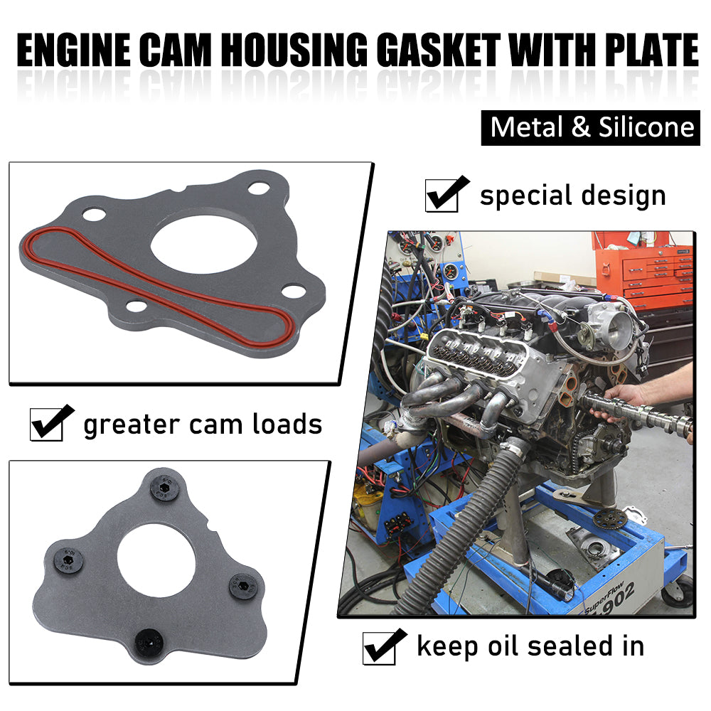 Camshaft Retainer Plate Gasket Bolt Kit For GM LS1 LS2 LS3