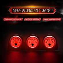 Load image into Gallery viewer, 3 in 1 Car Triple Gauge with Blue/ Red Light Kit