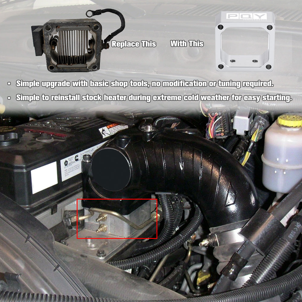Intake Grid Heater Spacer For 98-07 Dodge RAM Cummins 5.9L 24V