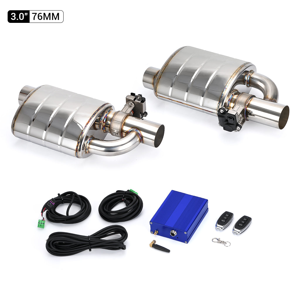 2.5"/ 3" Dual Electric Exhaust Cutout Valves w/ Remote Controller Kit