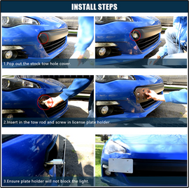 PQY License Plate Mount Bracket Holder For 13-on Scion FR-S Subaru BRZ WRX STI Toyota GT86 86