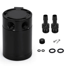 Load image into Gallery viewer, Universal 3/8&quot; NPT 2 Port Compact Baffled Oil Catch Can Tank with Bracket